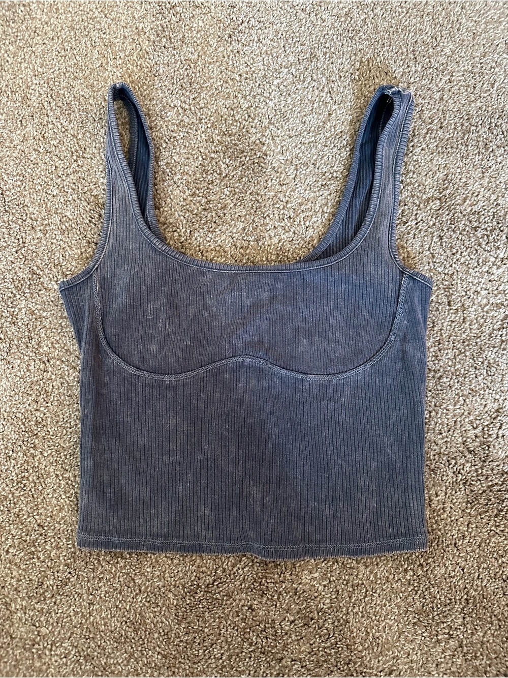 wild fable Washed Charcoal Ribbed Tank Top